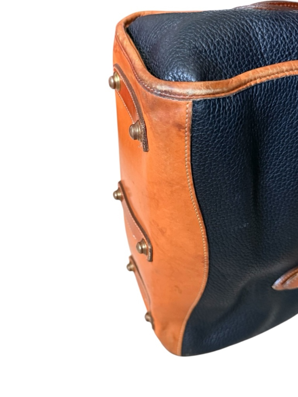 VINTAGE 1990S DOONEY & BOURKE NAVY ALL WEATHER LEATHER SATCHEL HANDBAG - Picture 9 of 16
